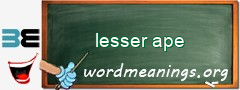 WordMeaning blackboard for lesser ape